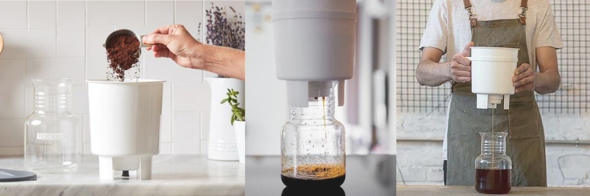 Forskellige produkter til at brygge Cold Brew kaffe med