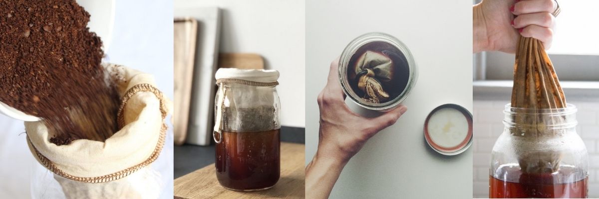 Forskellige produkter til at brygge Cold Brew kaffe med