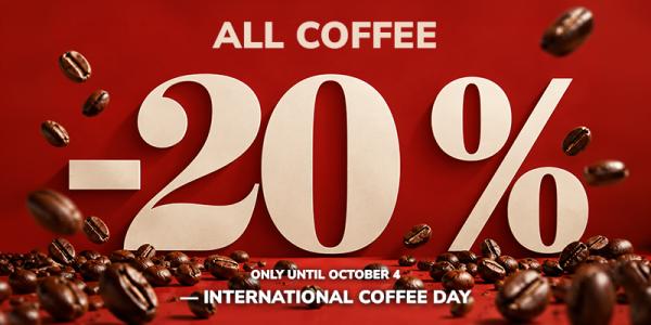 International Coffee Day – all coffee -20%