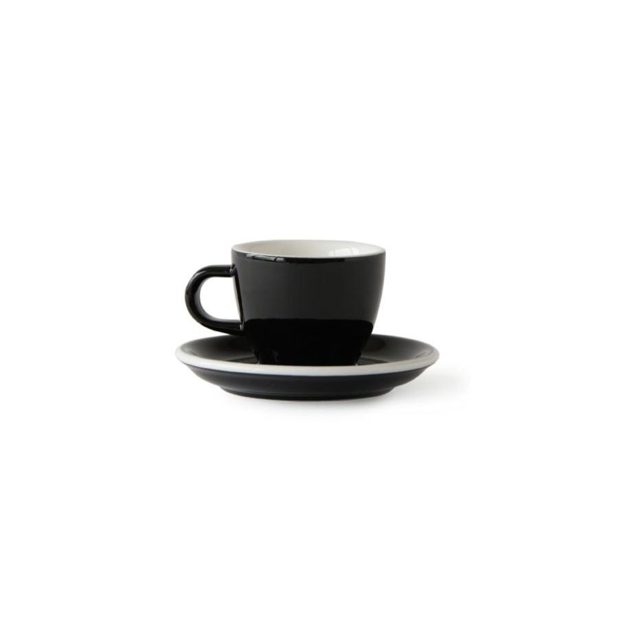 Acme Demitasse Espresso kop 70 ml + underkop 11 cm, Penguin Black