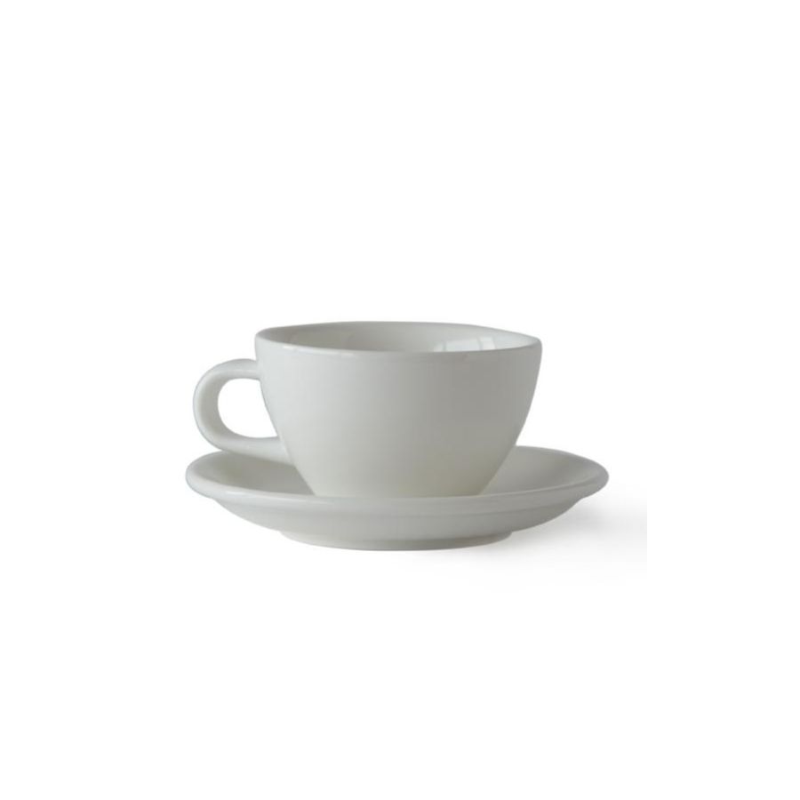 Acme Medium Cappuccino kop 190 ml + underkop 14 cm, Milk White