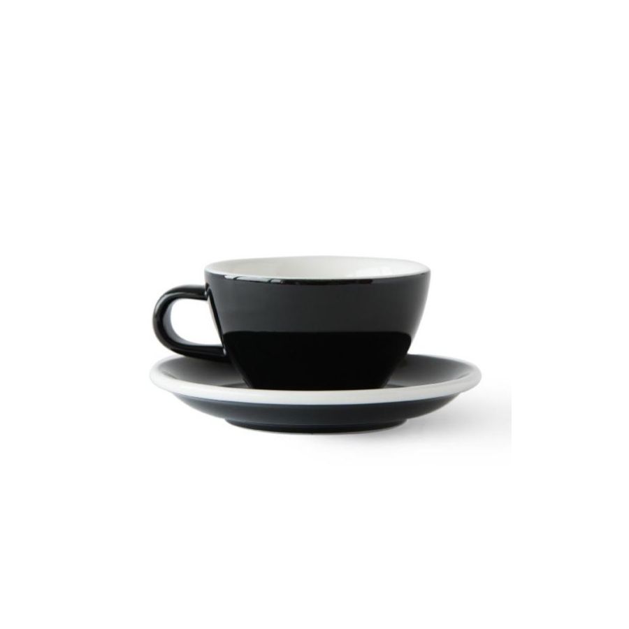 Acme Medium Cappuccino kop 190 ml + tallerken 14 cm, Penguin Black