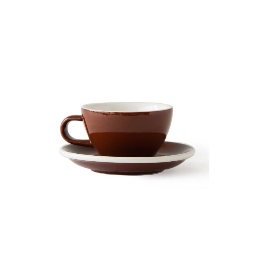Acme Medium Cappuccino Cup 190 ml + Saucer 14 cm, Weka Brown