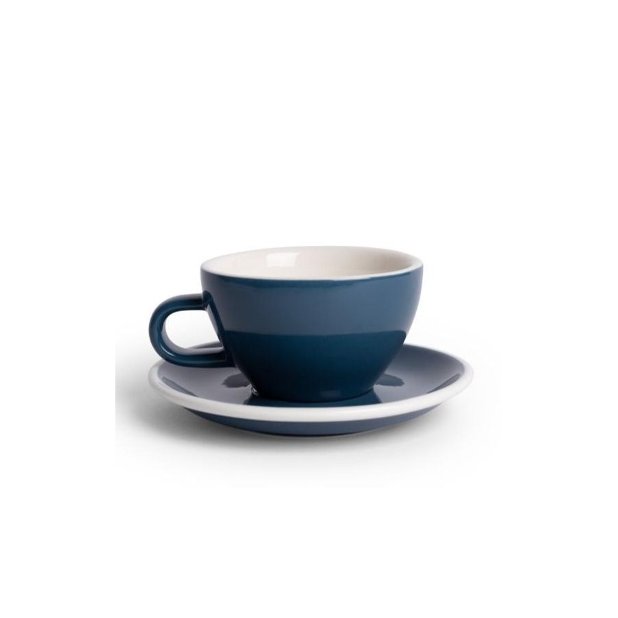 Acme Medium Cappuccino kop 190 ml + underkop 14 cm, Whale Blue