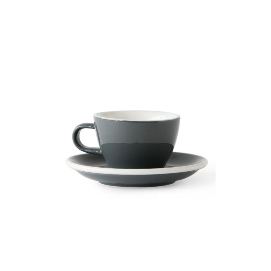 Acme Small Cappuccino kop 150 ml + underkop 14 cm, Dolphin Grey