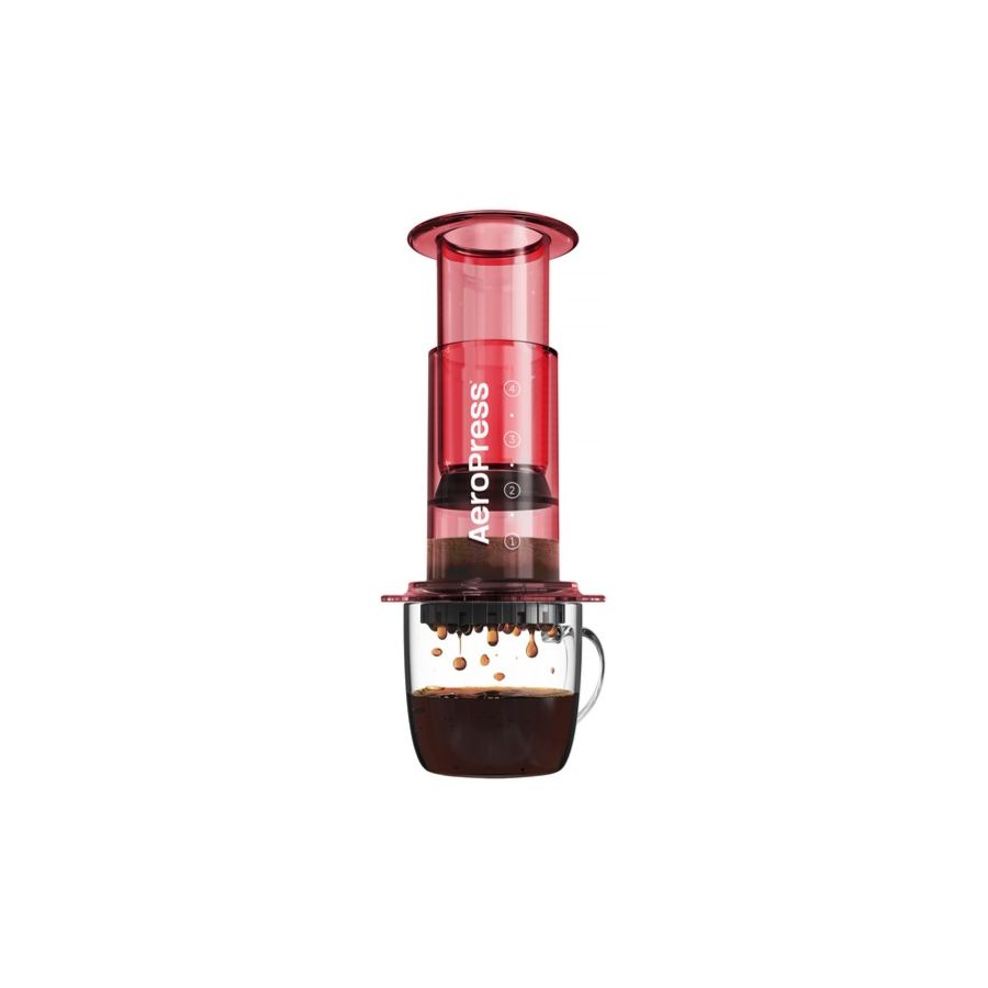 AeroPress Clear Coffee Maker, Red