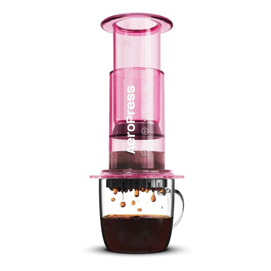 AeroPress Clear kaffebrygger, lyserød