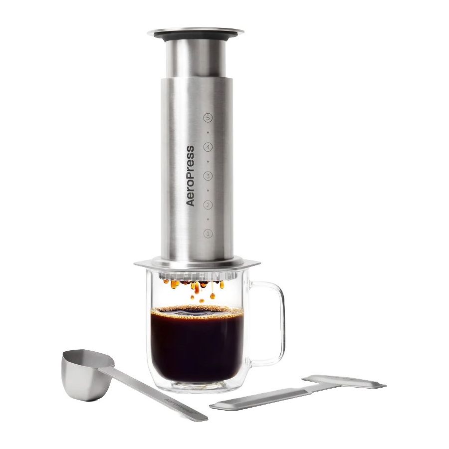 AeroPress Steel kaffebrygger i stål, sølv