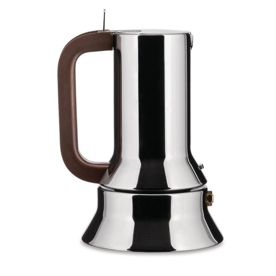 Alessi 9090 Stovetop Espresso Coffee Maker 3 Cups, Brown Handle
