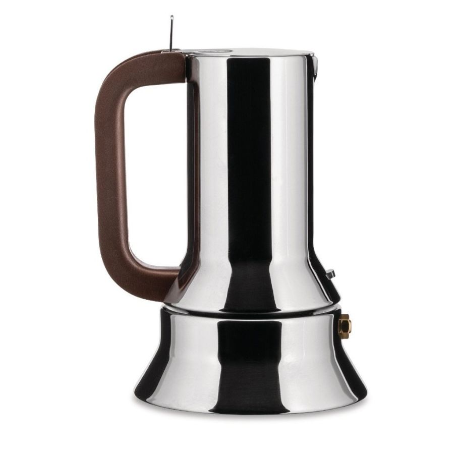 Alessi 9090 Stovetop Espresso Coffee Maker 6 Cups, Brown Handle