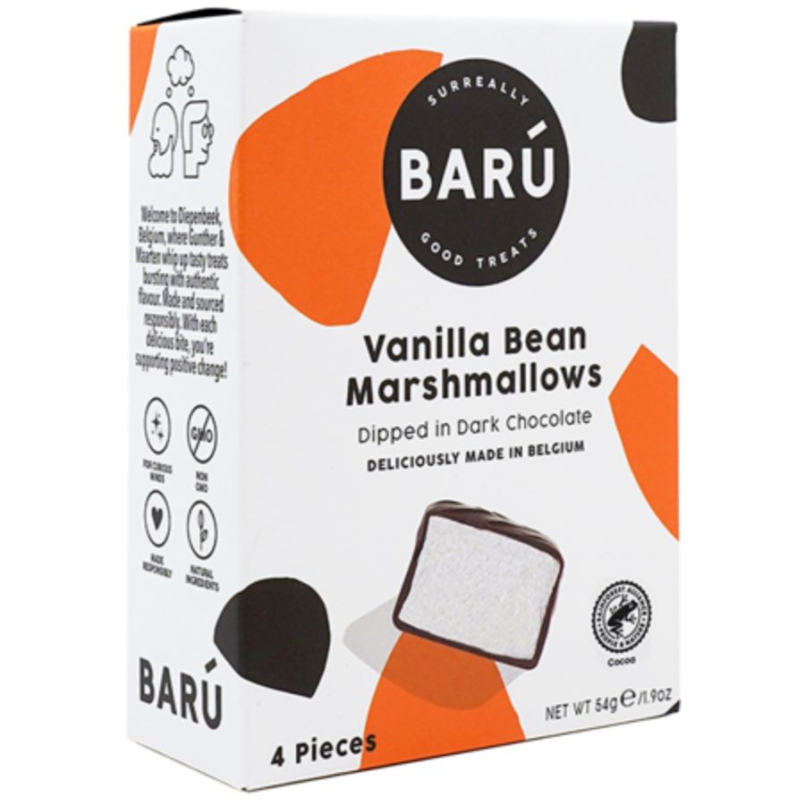 Barú Marshmallows mørk chokolade 54 g