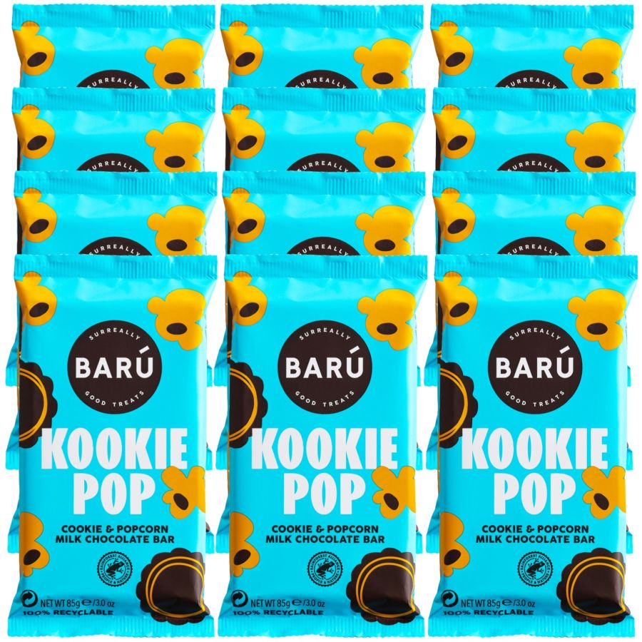 Barú Kookie Pop Bonkers Bar mælkechokolade 12 x 85 g