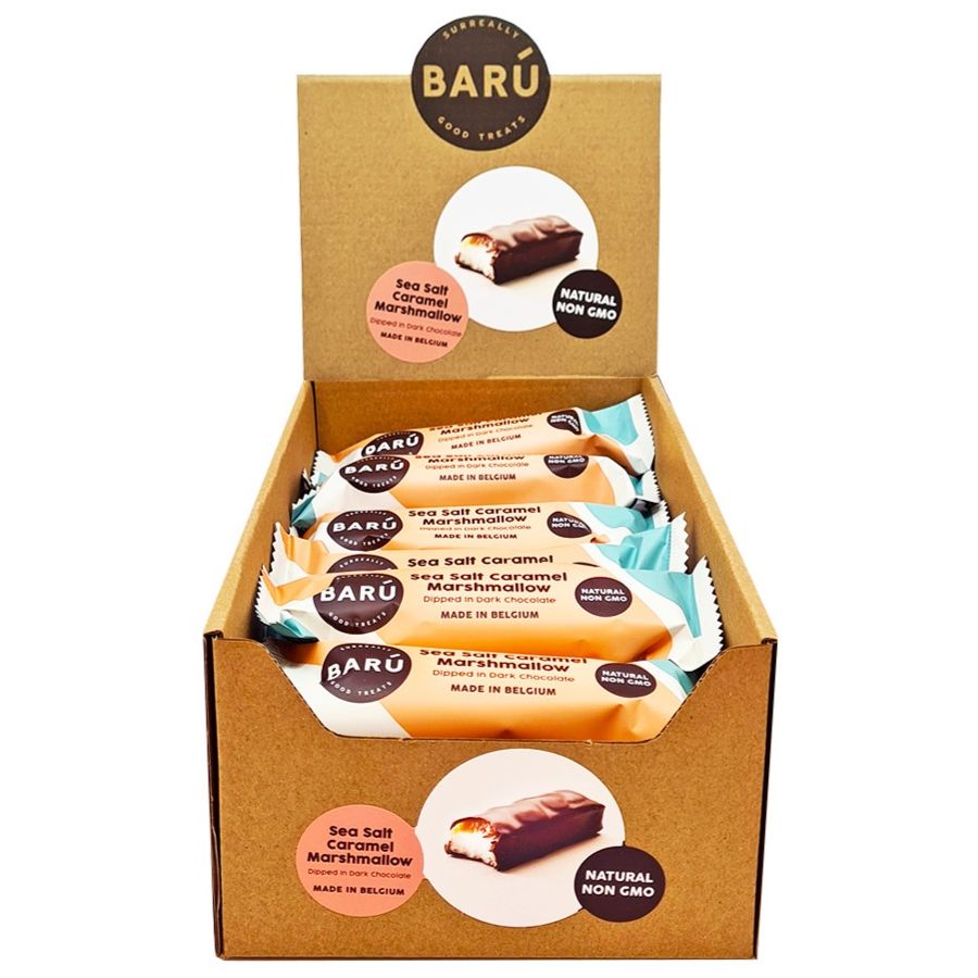 Barú Dark Chocolate Sea Salt & Caramel Marshmallow Bar 30 g - Box 18 pcs
