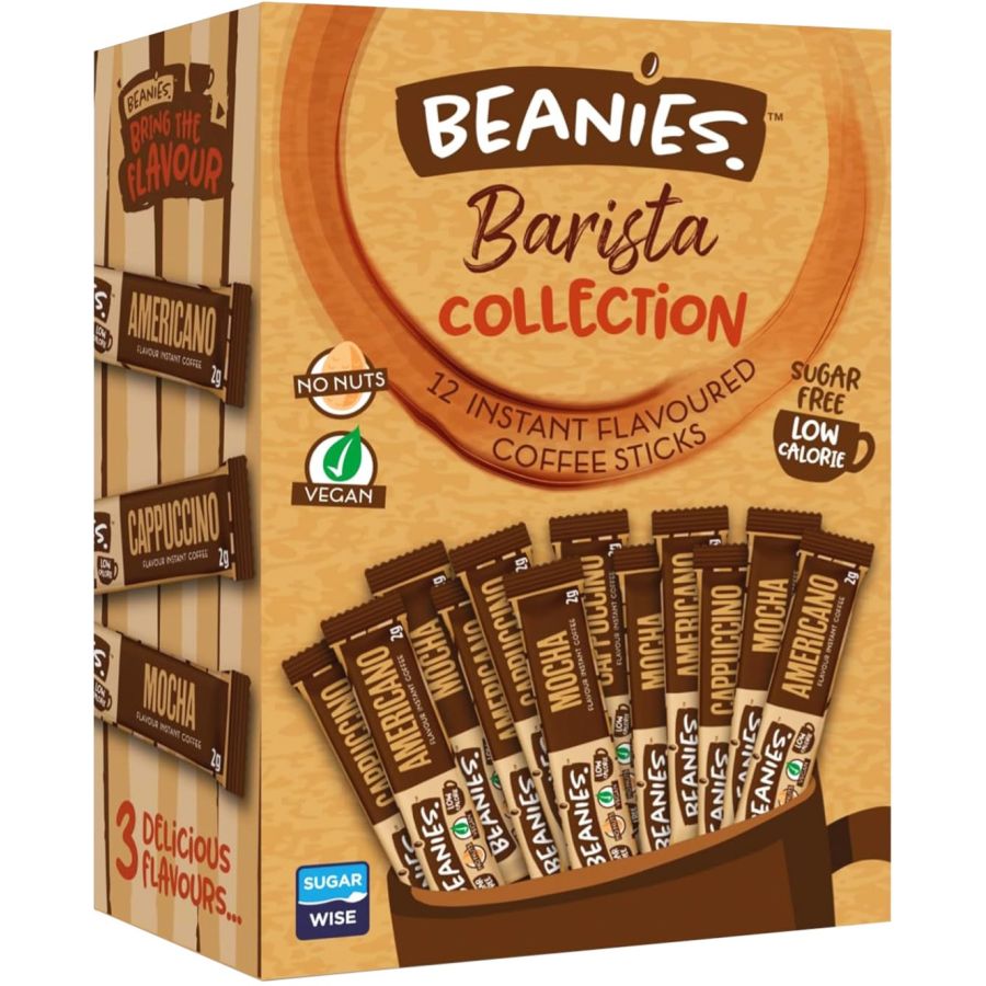 Beanies Barista Collection smagsat instant kaffe, 12 portionspakker