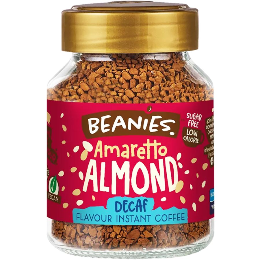 Beanies Decaf Amaretto Almond koffeinfri smagsat instant kaffe 50 g