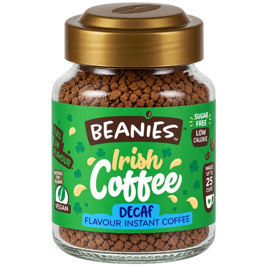 Beanies Decaf Irish Coffee koffeinfri smagsat instant kaffe 50 g