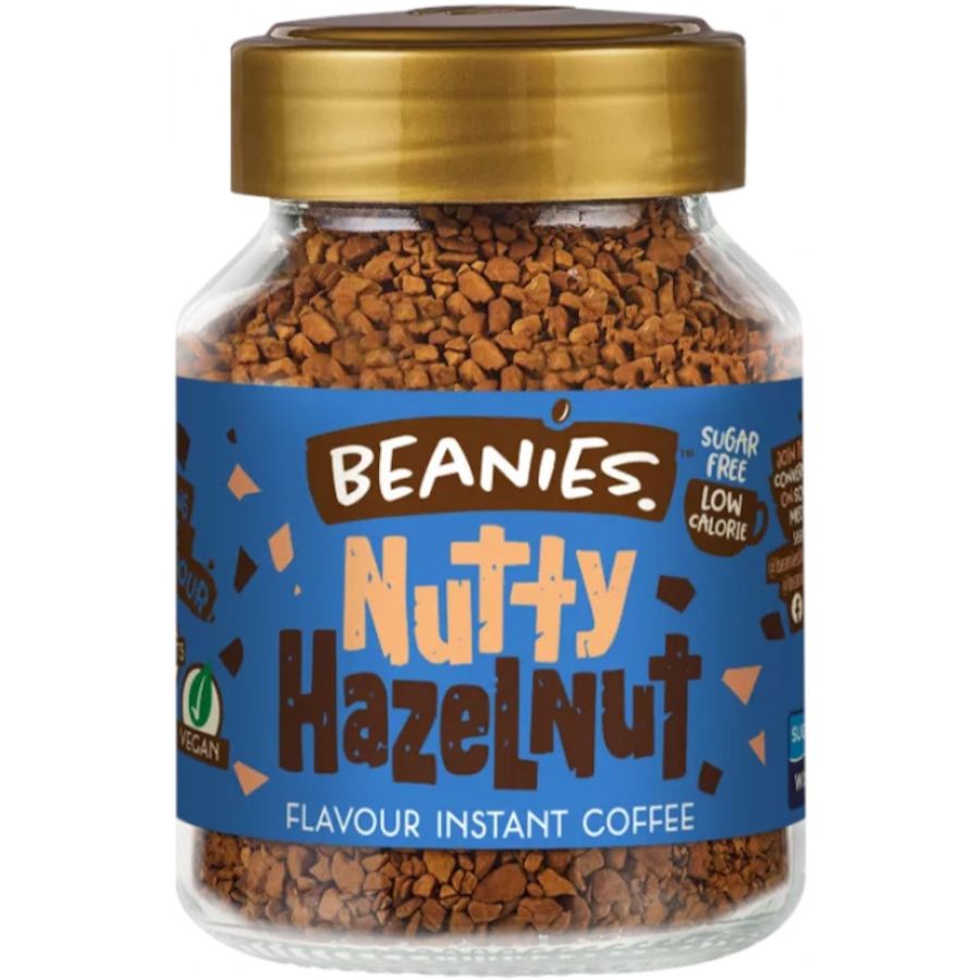 Beanies Nutty Hazelnut smagsat instant kaffe 50 g