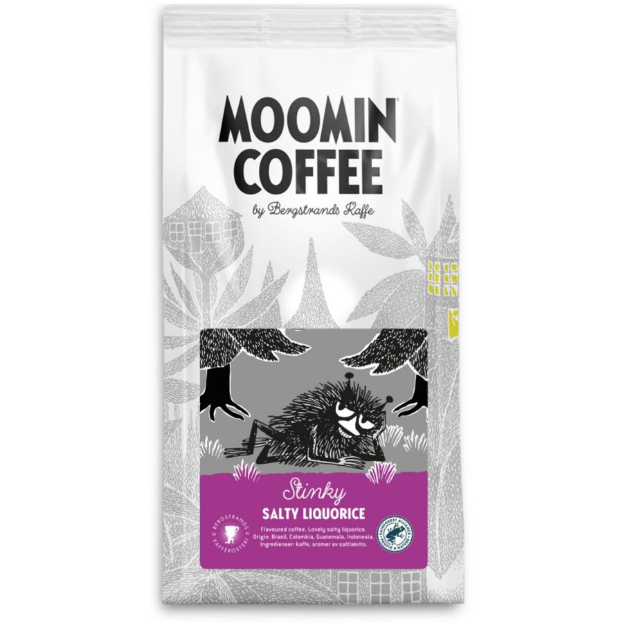 Bergstrands Moomin Stinky Salty Liquorice smagsat kaffe 250 g malet