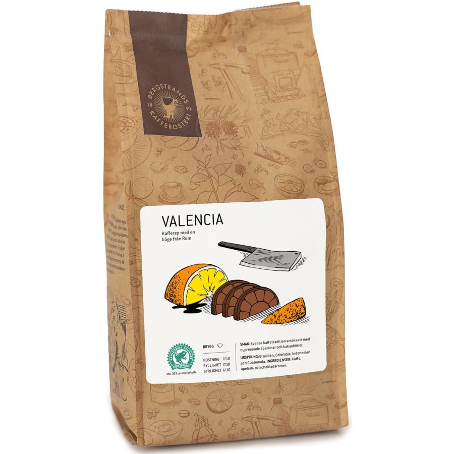 Bergstrands Valencia smagsat kaffe 250 g malet