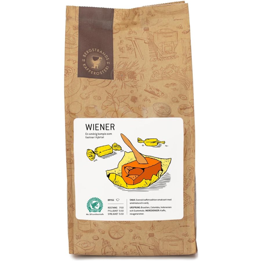 Bergstrands Wiener smagsat kaffe 250 g malet