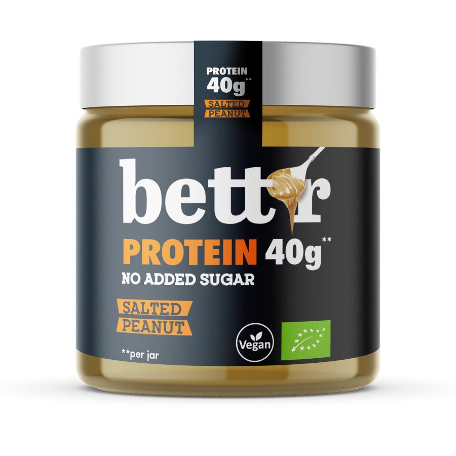 Bett'r Økologisk Proteinsmørepålæg med Saltet Jordnødder 250 g