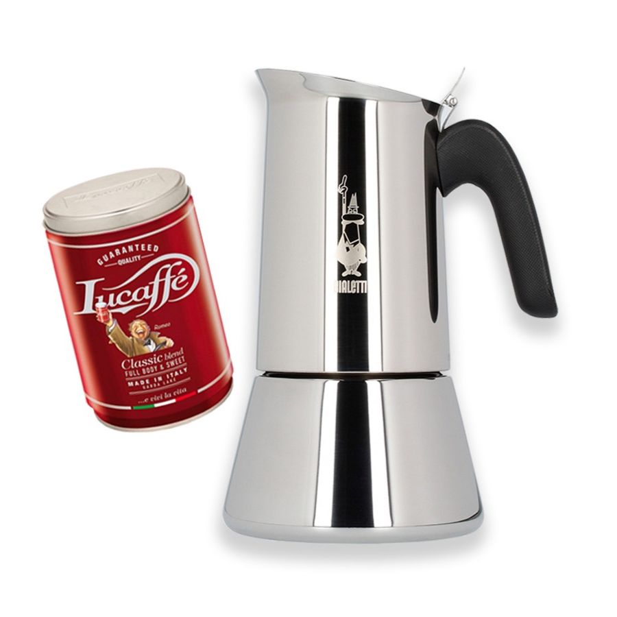 Bialetti Venus 10 kops espressokande + Lucaffé Classic 250 g malet kaffe