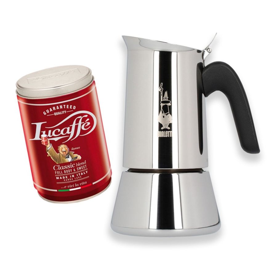 Bialetti Venus 6 kop espressokande + Lucaffé Classic 250 g malet kaffe