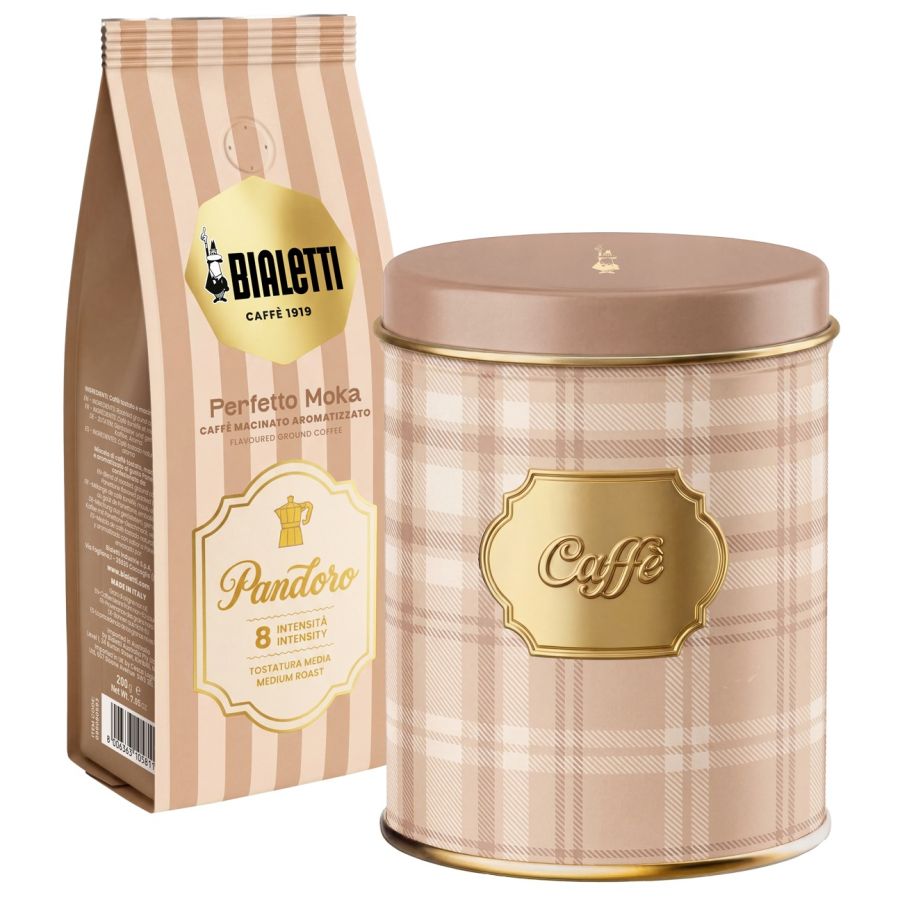 Bialetti Perfetto Moka Pandoro smagstilsat formalet kaffe, dåse med 200 g