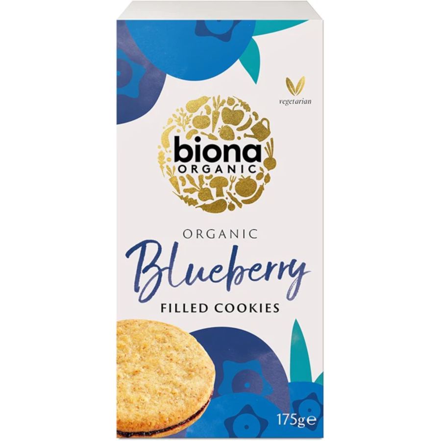 Biona Organic fyldte blåbær cookies 175 g