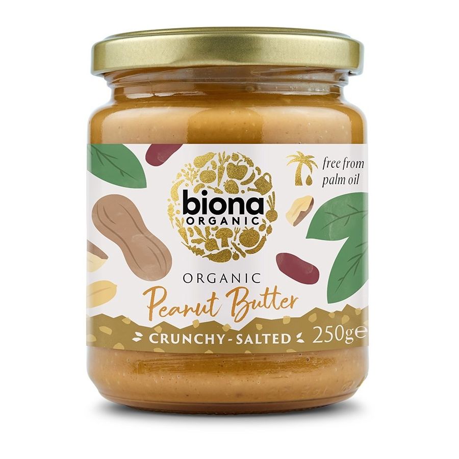 Biona Peanut Butter Crunchy saltet jordnøddesmør 250 g