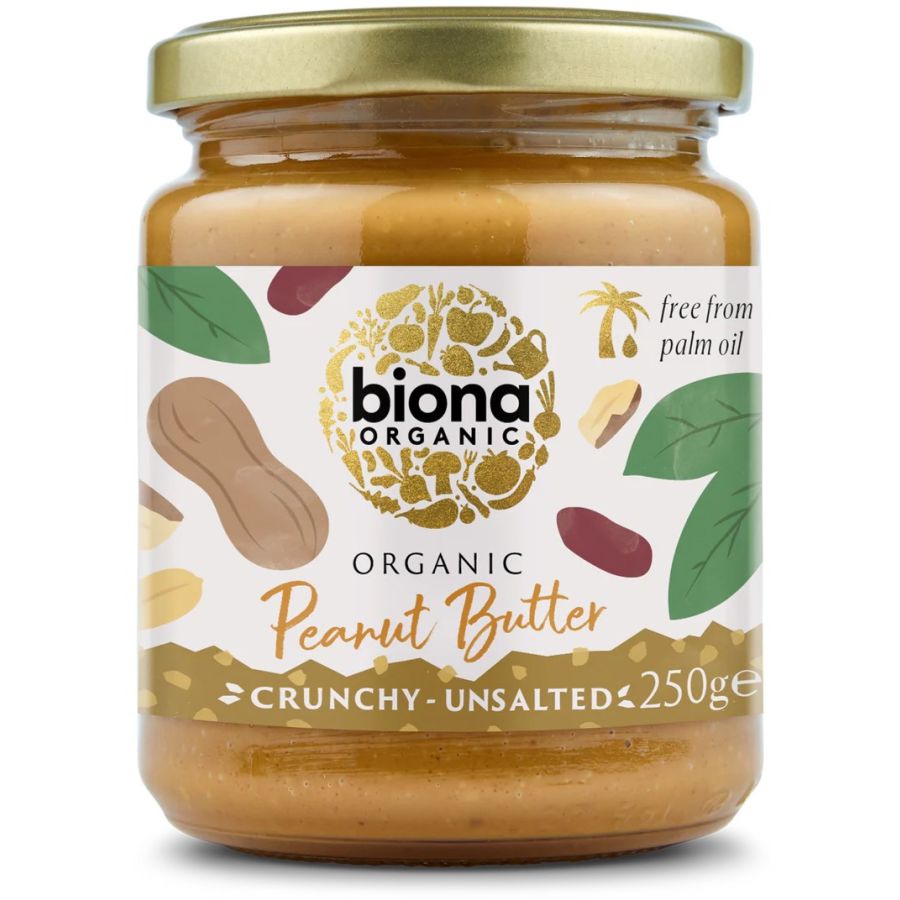Biona Peanut Butter Crunchy usaltet jordnøddesmør 250 g