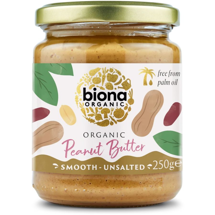 Biona Peanut Butter Smooth usaltet jordnøddesmør 250 g