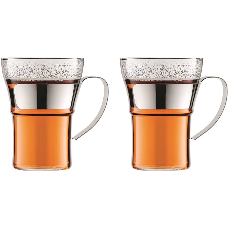 Bodum Assam Glass With Steel Handle 350 ml, 2 pcs