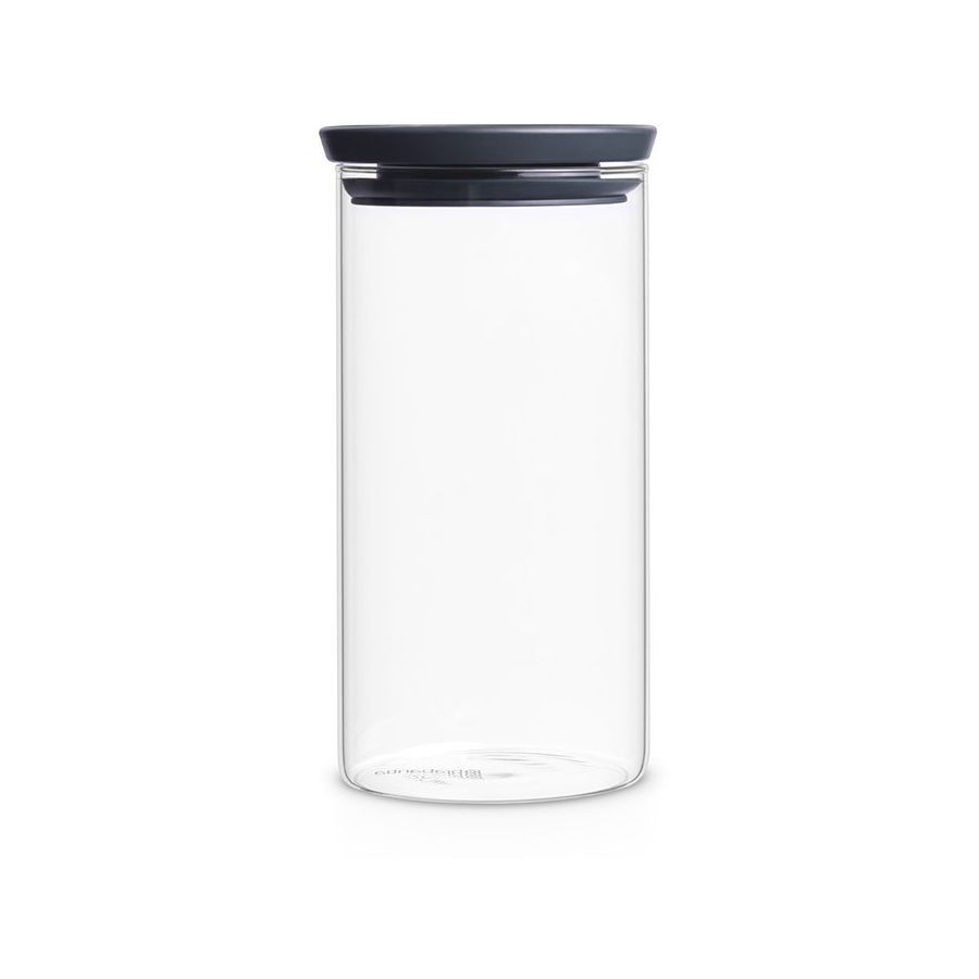 Brabantia glass jar with grey lid, 1.1 litres