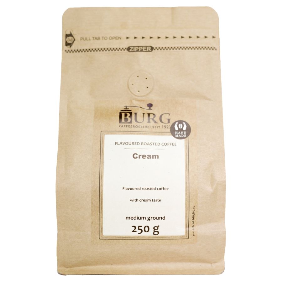 Burg Flavoured Coffee, Cream 250 g Ground