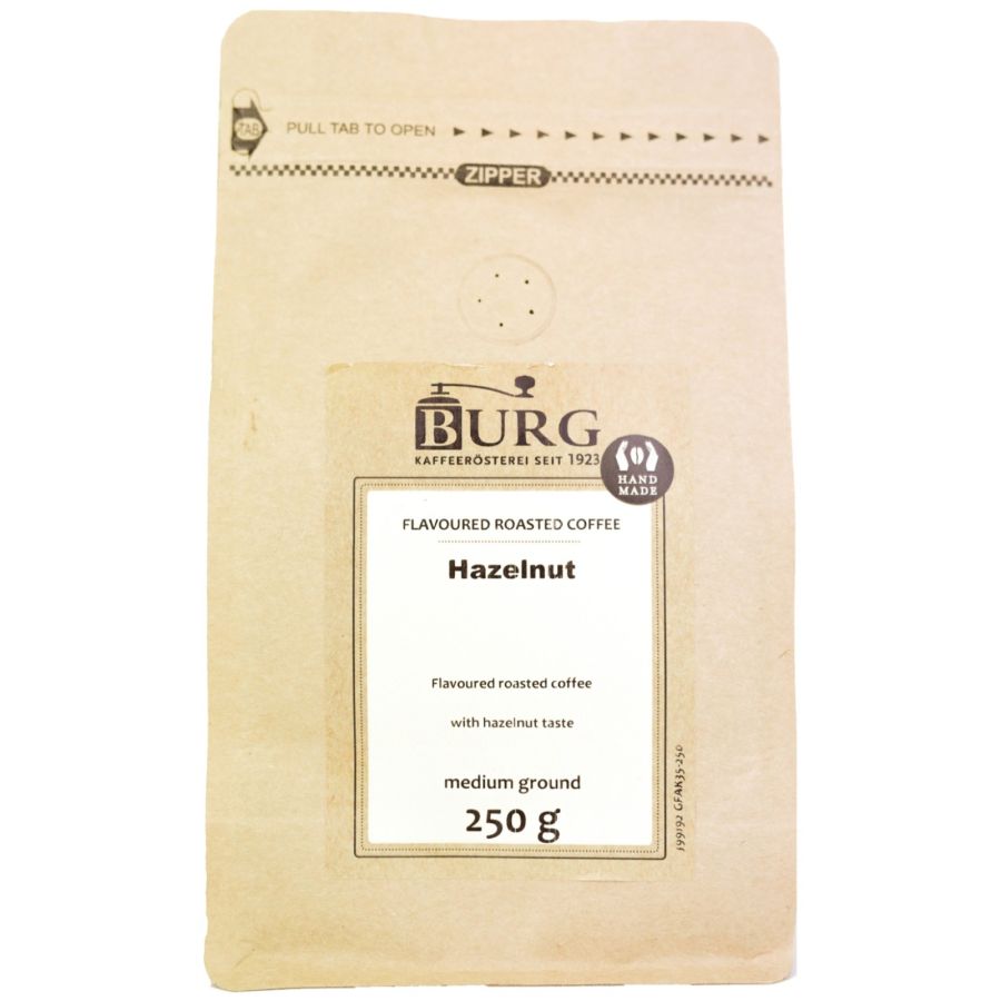 Burg Flavoured Coffee, Hazelnut 250 g Ground