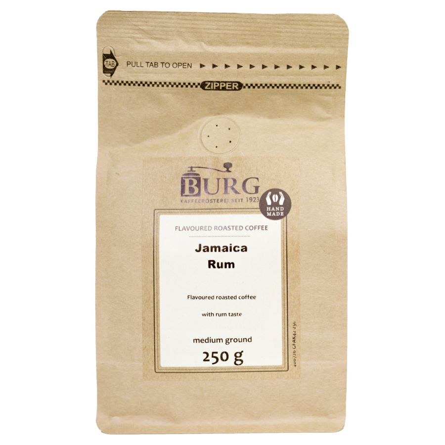 Burg Flavoured Coffee, Jamaica Rum 250 g Ground