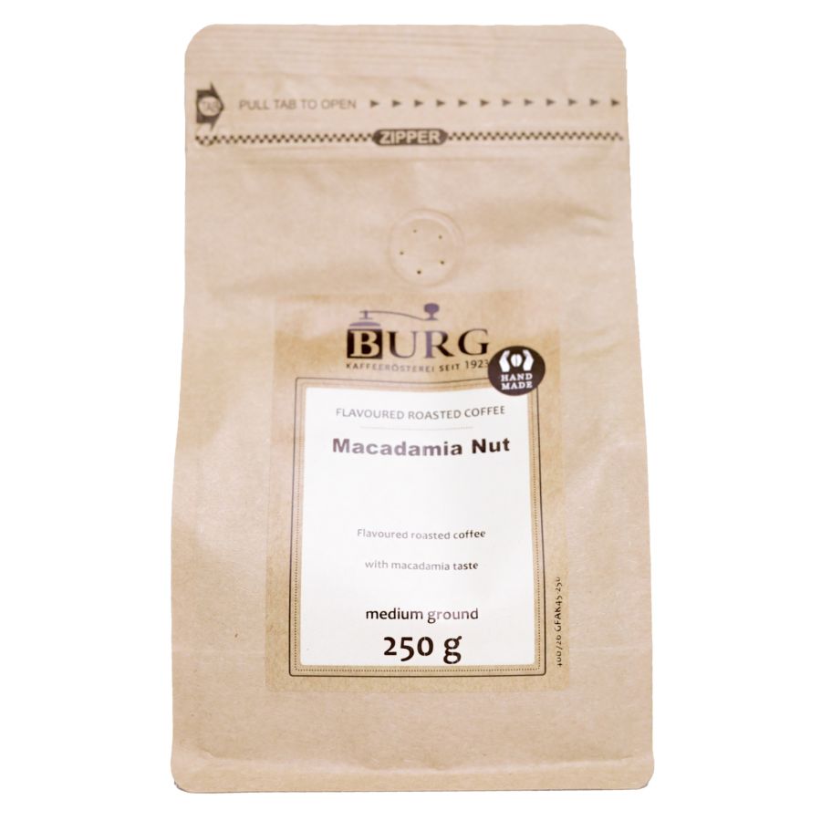 Burg smagsat kaffe, macadamianød 250 g malet