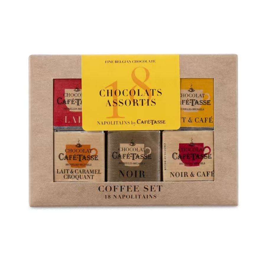 Café-Tasse Neapolitans chokoladekvadrater 18 stk, 90 g