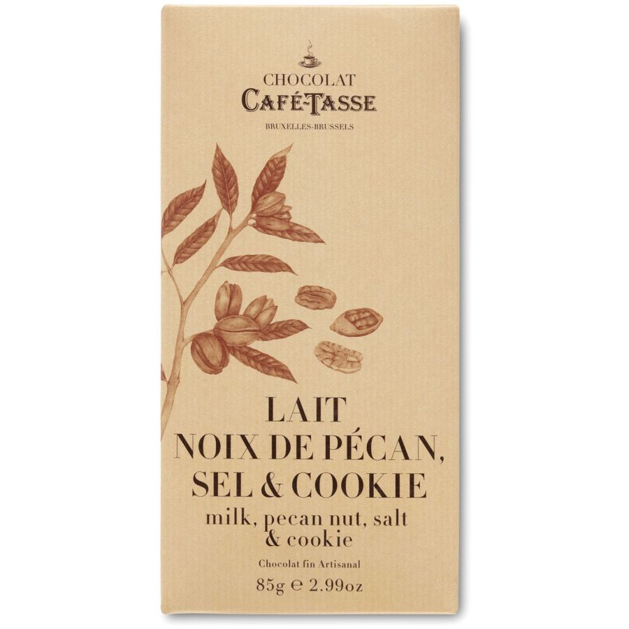 Café-Tasse Mælkechokolade & pecannød, havsalt og cookiestykker 85 g