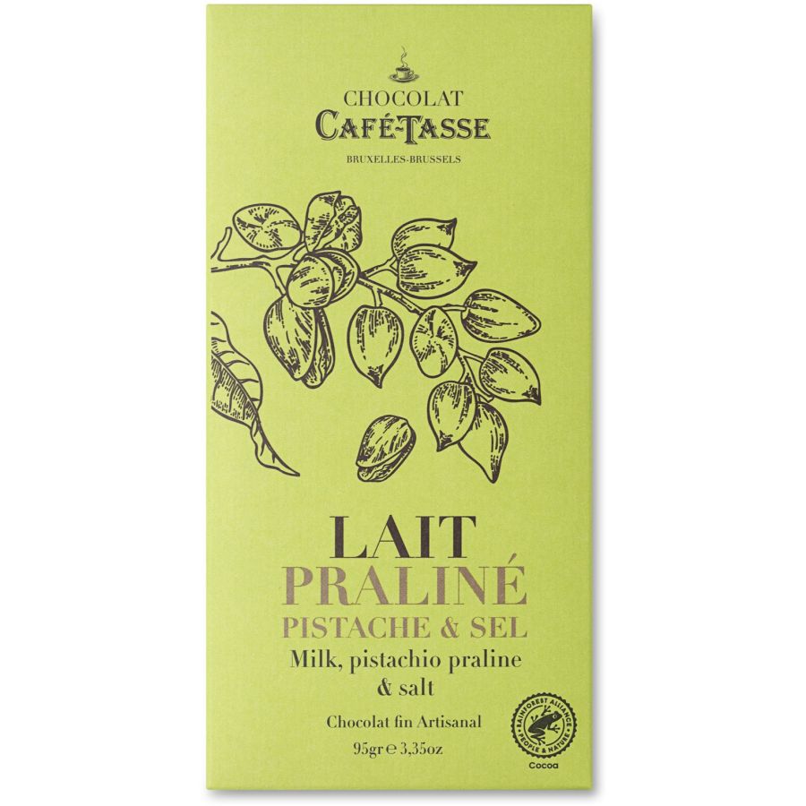 Café-Tasse mælkechokoladepraline med pistacie & havsalt 95 g