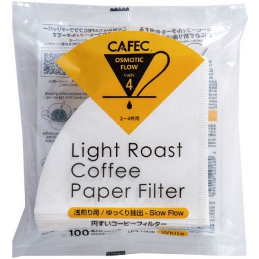 CAFEC Light Roast T-92 Coffee Paper Filter 4 Cup, 100 stk