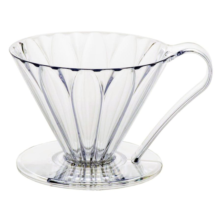 CAFEC Tritan Cone Shaped Flower Dripper filterholder 4 kopper, klar