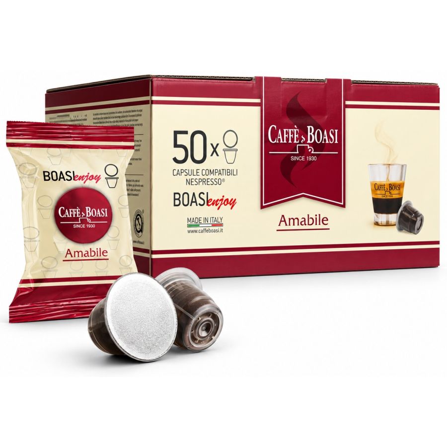 Caffè Boasi Amabile Nespresso-kompatible kaffekapsler 50 stk.