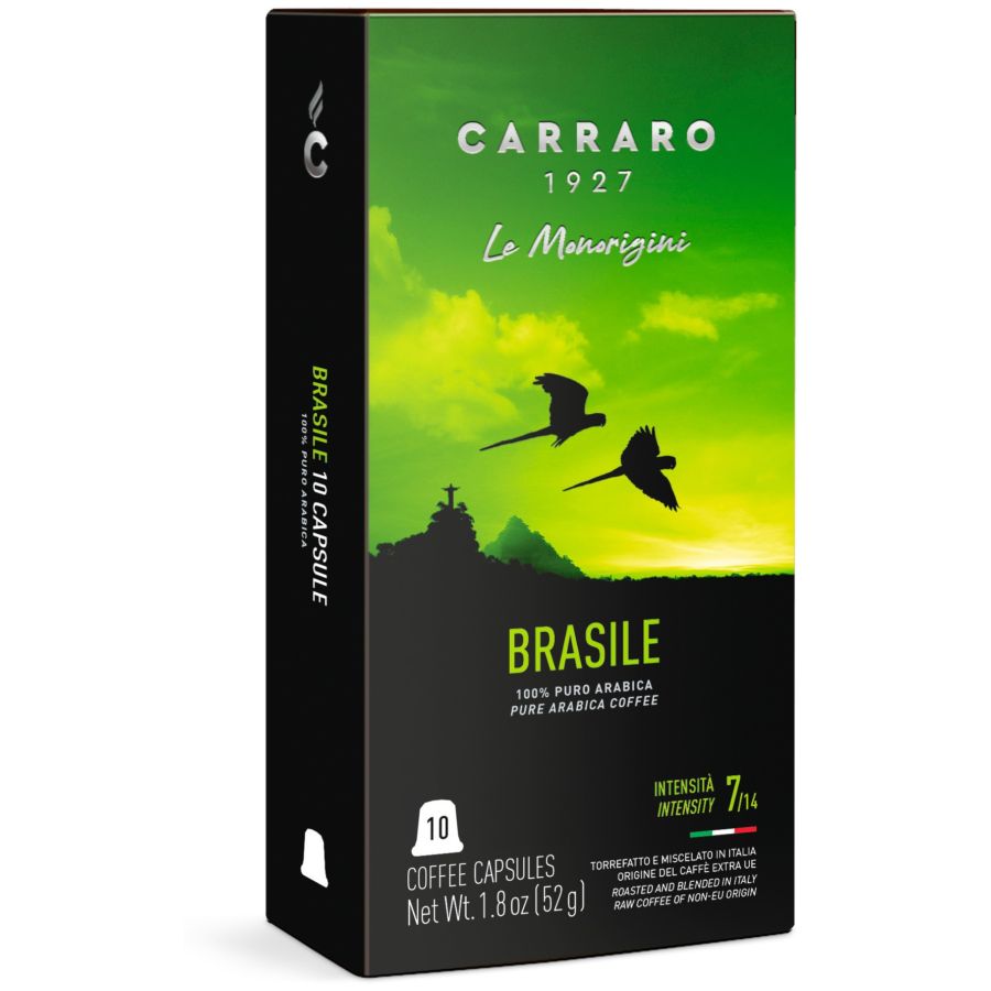Carraro 1927 Brasile Premium Nespresso-kompatible kaffekapsler 10 stk