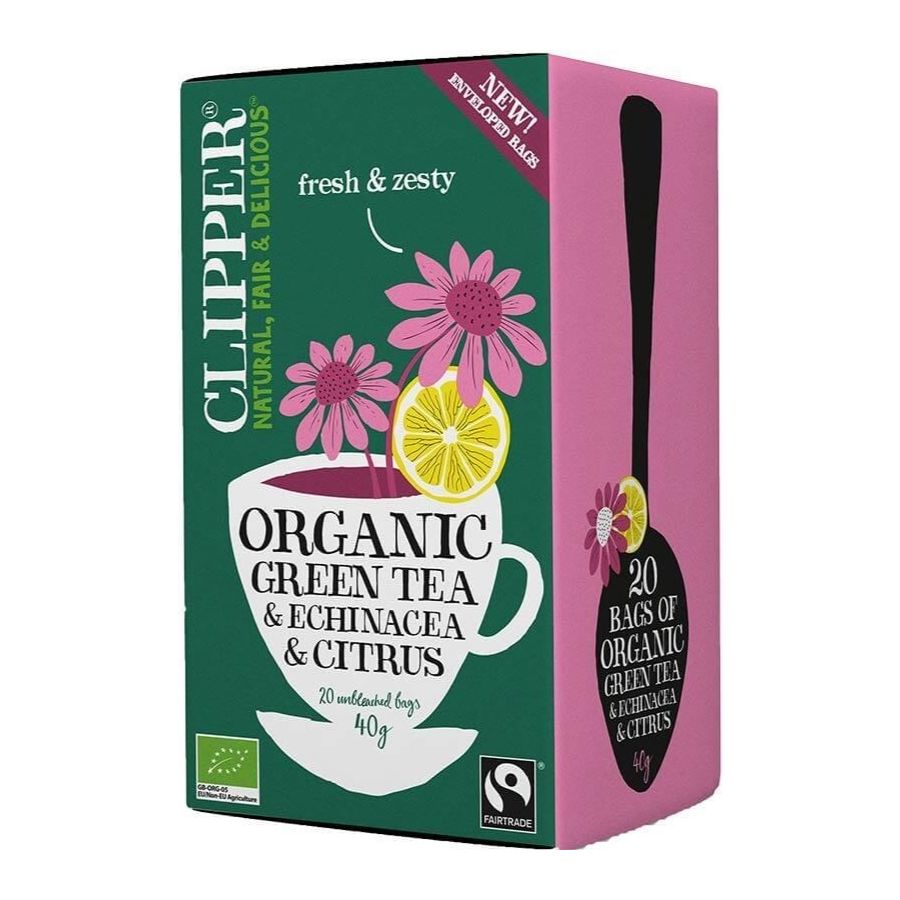 Clipper Organic Green Tea & Echinacea & Citrus 20 teposer