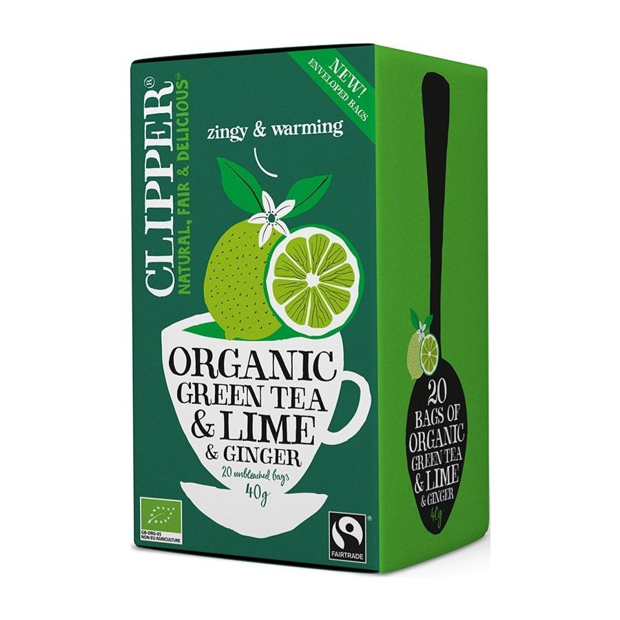 Clipper Organic Green Tea & Lime & Ginger 20 teposer