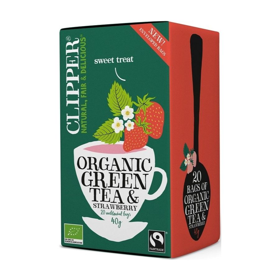 Clipper Organic Green Tea & Strawberry 20 teposer