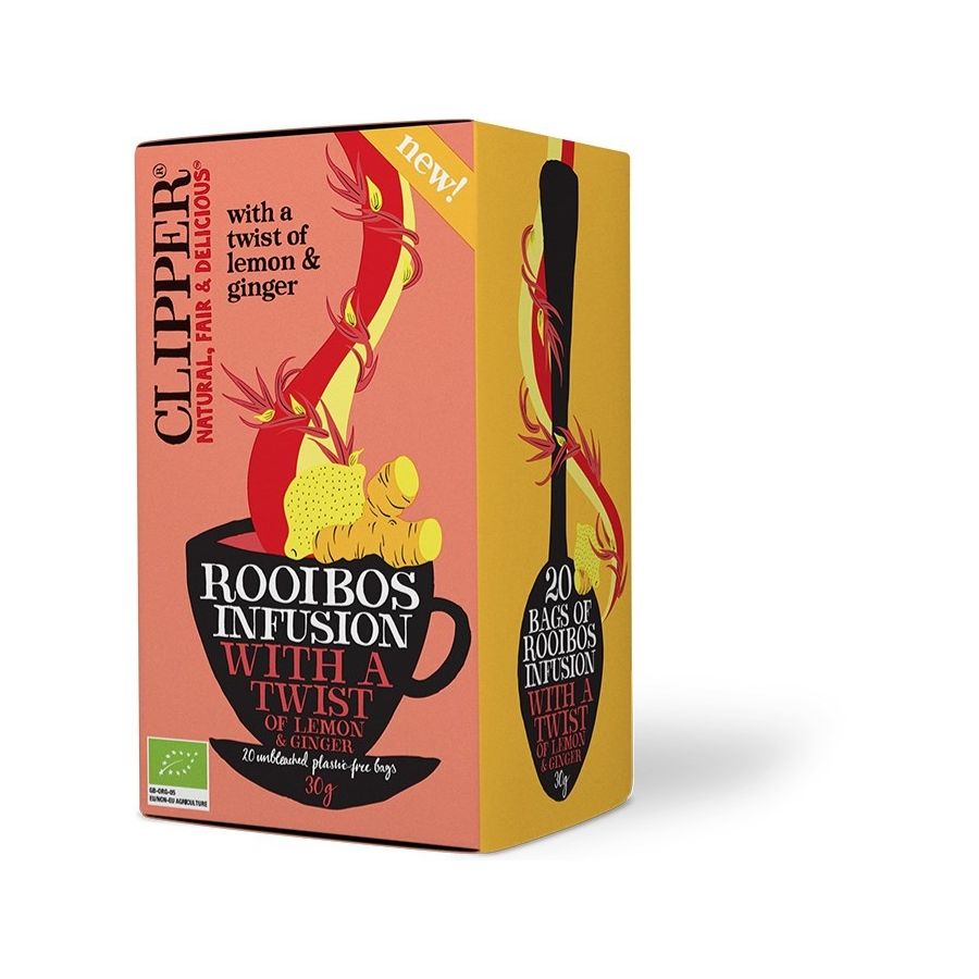 Clipper Rooibos Infusion With A Twist Of Lemon & Ginger 20 teposer