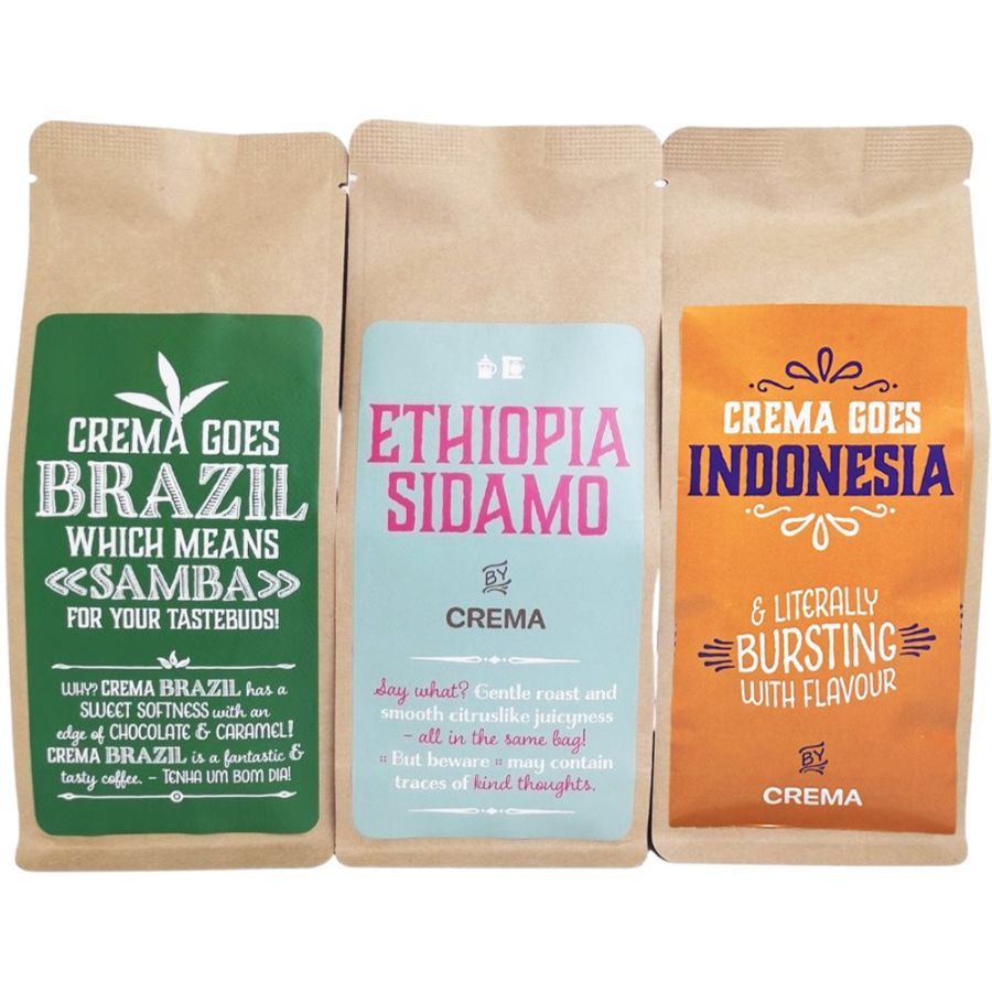 Crema Tasting Pack Filterkaffe I - 3 x 250 g